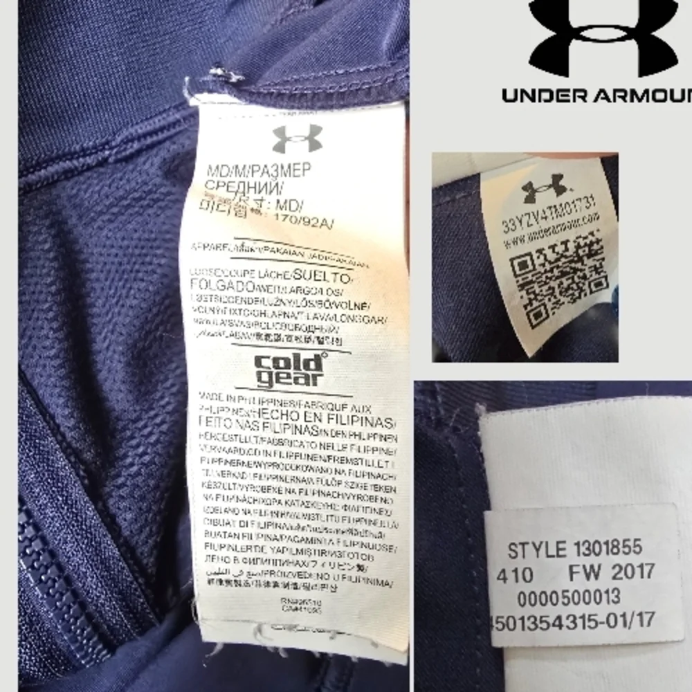 UNDER ARMOUR Men's Coldgear Softshell Loose Fit Jacket Navy Blue Full Zip Medium